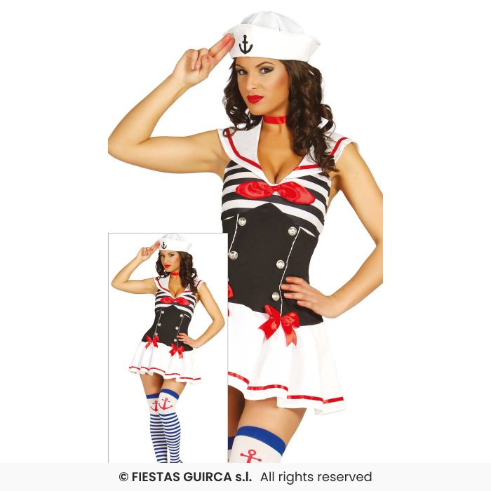 Sailor Costume Naughtical Naval Officer Sexy Adults Fancy Dress Outfit UK 8-18