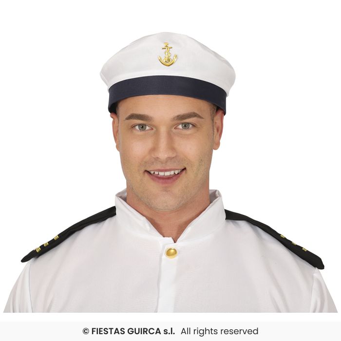 Sailor Hat Mens Fancy Dress Navy Sea Captain White Sailors Hat