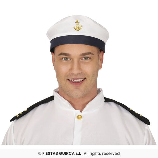 Sailor Hat Mens Fancy Dress Navy Sea Captain White Sailors Hat