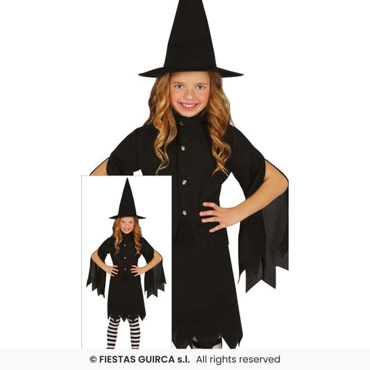Salem Witch Girls Halloween Black Witches Fancy Dress Costume Kids Age 3-12