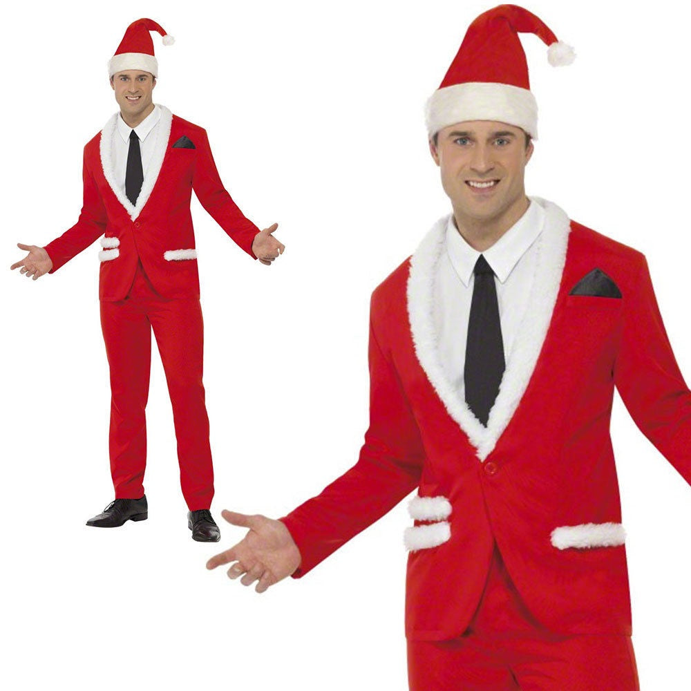 Santa Suit Cool Santas Costume Mens Christmas Party Fancy Dress Outfit ...