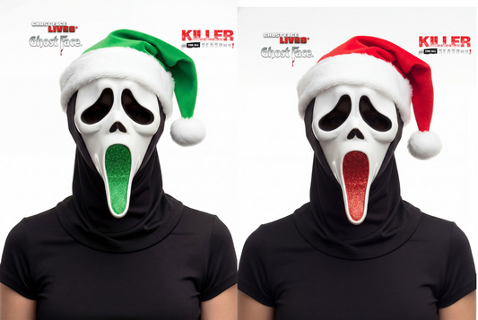 Ghost Face® Glitter Elf Mask Santa Scream Mask Adults Fancy Dress Official