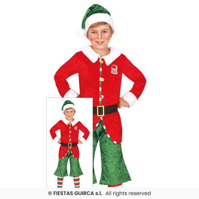 Santas Helper Kids Elf Fancy Dress Costume Christmas Nativity Play Boys Girls Age 3-12
