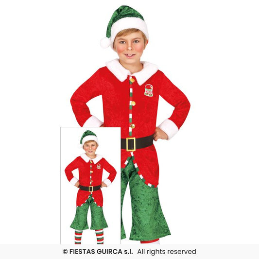 Santas Helper Kids Elf Fancy Dress Costume Christmas Nativity Play Boys Girls Age 3-12