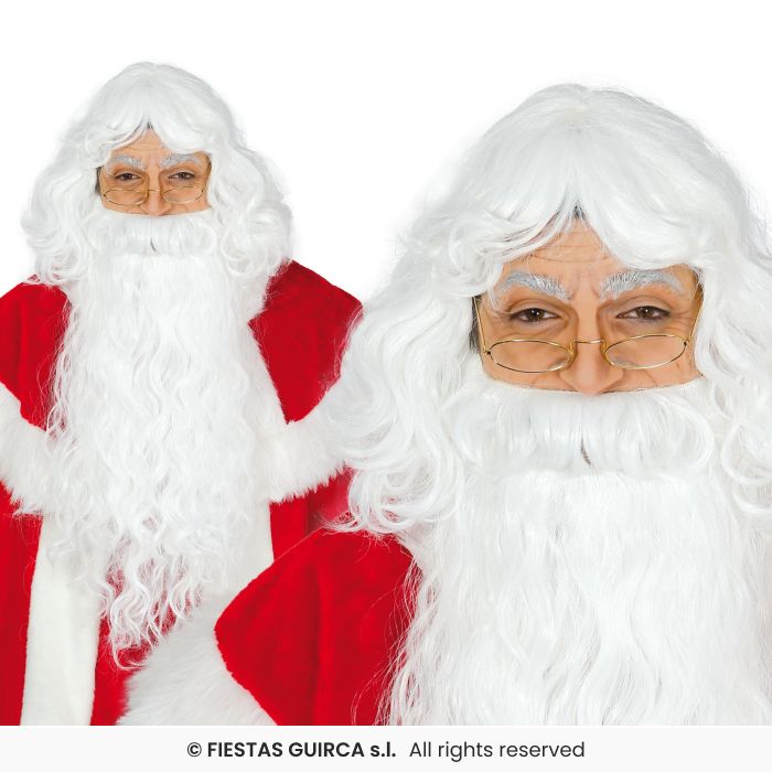 Santa Wig & Beard Set Mens Santa Claus Fancy Dress Accessory