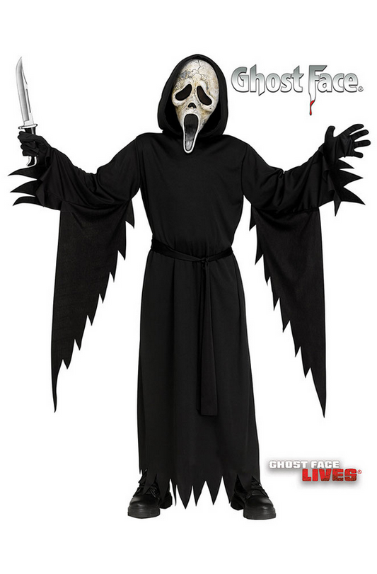 Official Fun World Scream Costume VI Kids Fancy Dress Outfit Aged + Mask