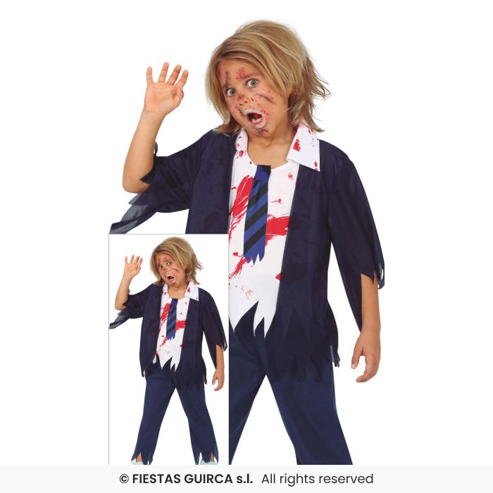 Zombie School Boy Kids Halloween Girls Student Fancy Dress Costume Age 3-12