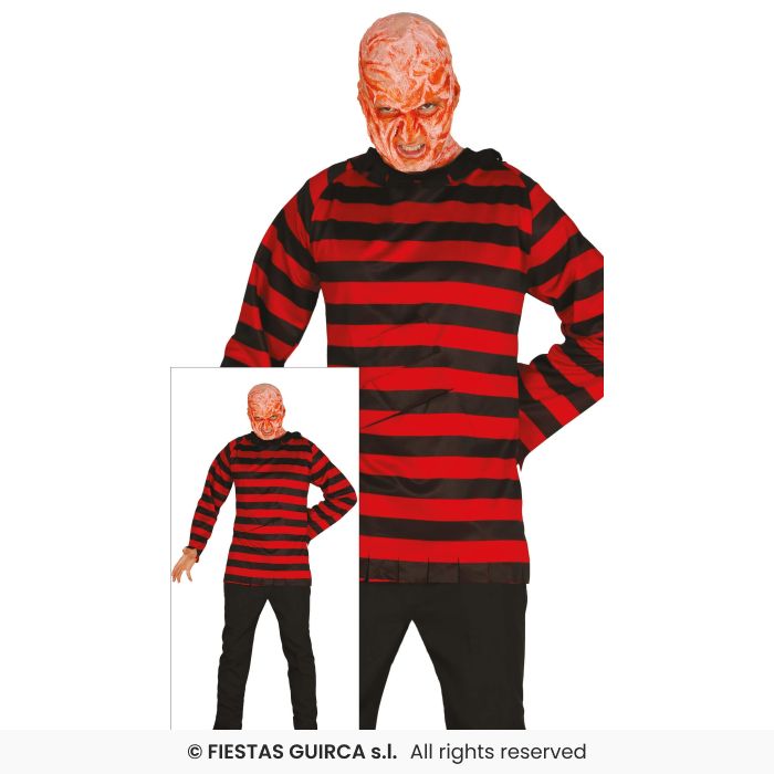Mr Scissors Adults Halloween Fancy Dress Costume Red & Black Top
