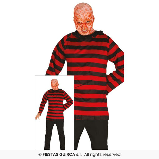 Mr Scissors Adults Halloween Fancy Dress Costume Red & Black Top