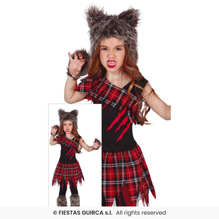 Scottish Wolf Costume Tartan Werewolf Boys Halloween Fancy Dress Outfit Age 3-12