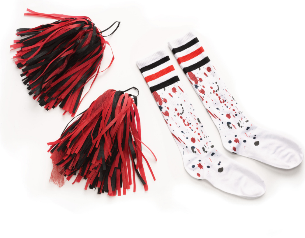 Ghostface Scream For The Team Official Halloween Cheerleader Girls Fancy Dress