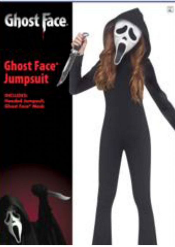 Ghost Face® Jumpsuit Girls Scream Girls Halloween Fancy Dress Costume Fun World