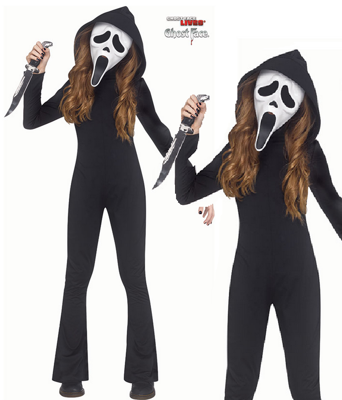Ghost Face® Jumpsuit Girls Scream Girls Halloween Fancy Dress Costume Fun World