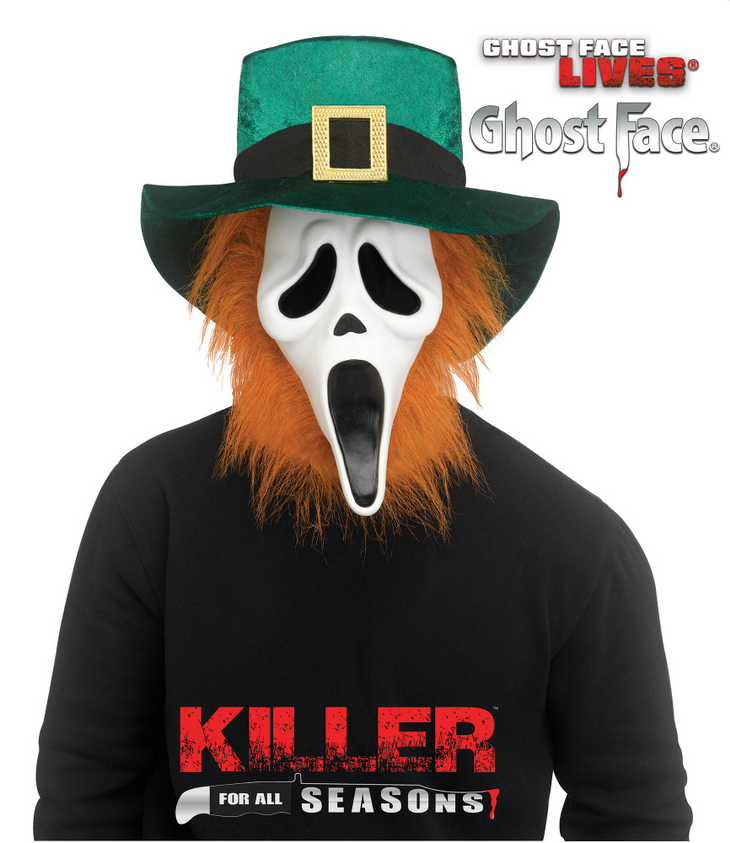 Ghost Face® St Patricks Day Mask Fun World Fancy Dress Scream Mask Halloween