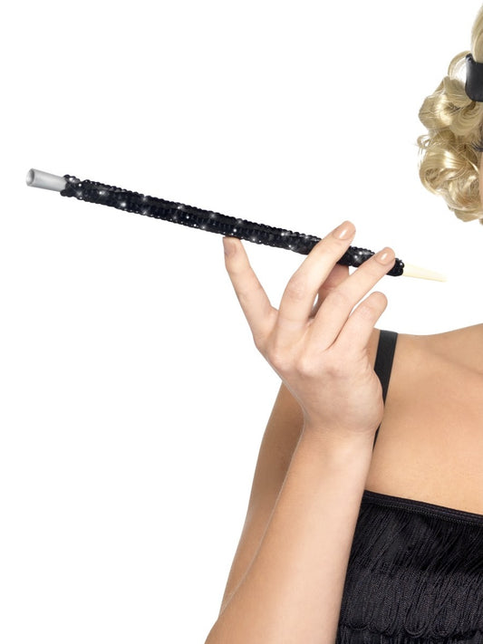 Black Sequinned Cigarette Holder