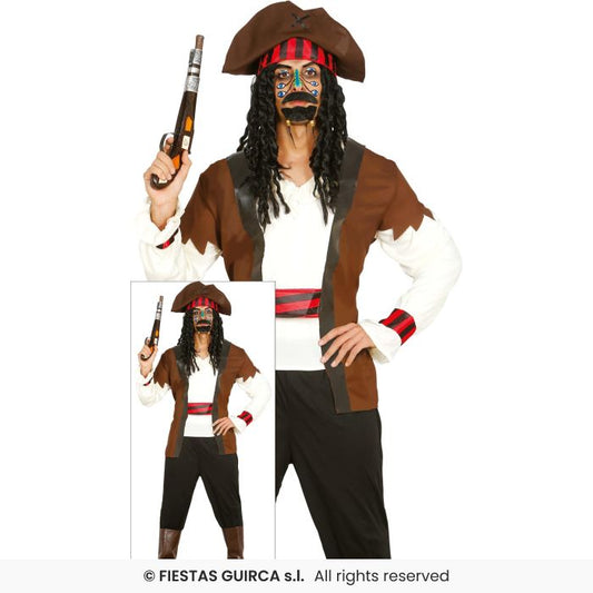 Seven Seas Pirate Mens Halloween Pirates Fancy Dress Costume Adults Deluxe