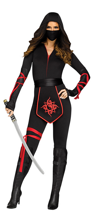 Sexy Ninja Warrior Ladies Fun World Martial Arts Outfit Fancy Dress Halloween