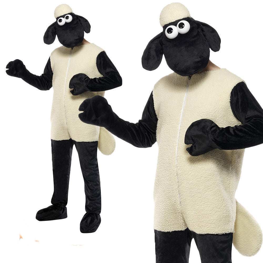 Adults Shaun the Sheep Costume Mens Wallace and Gromit Fancy Dress Easter Outfit