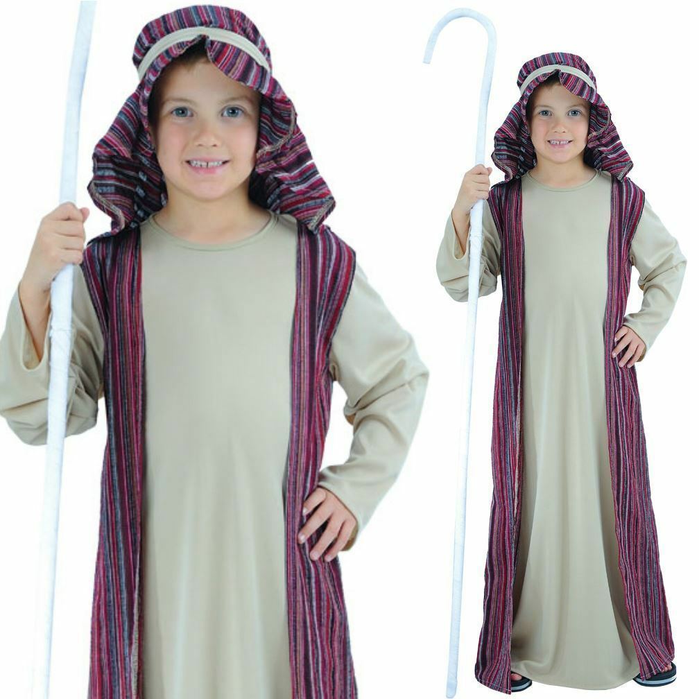 Child Shepherd Fancy Dress Costume Christmas Joseph Innkeeper Nativity ...