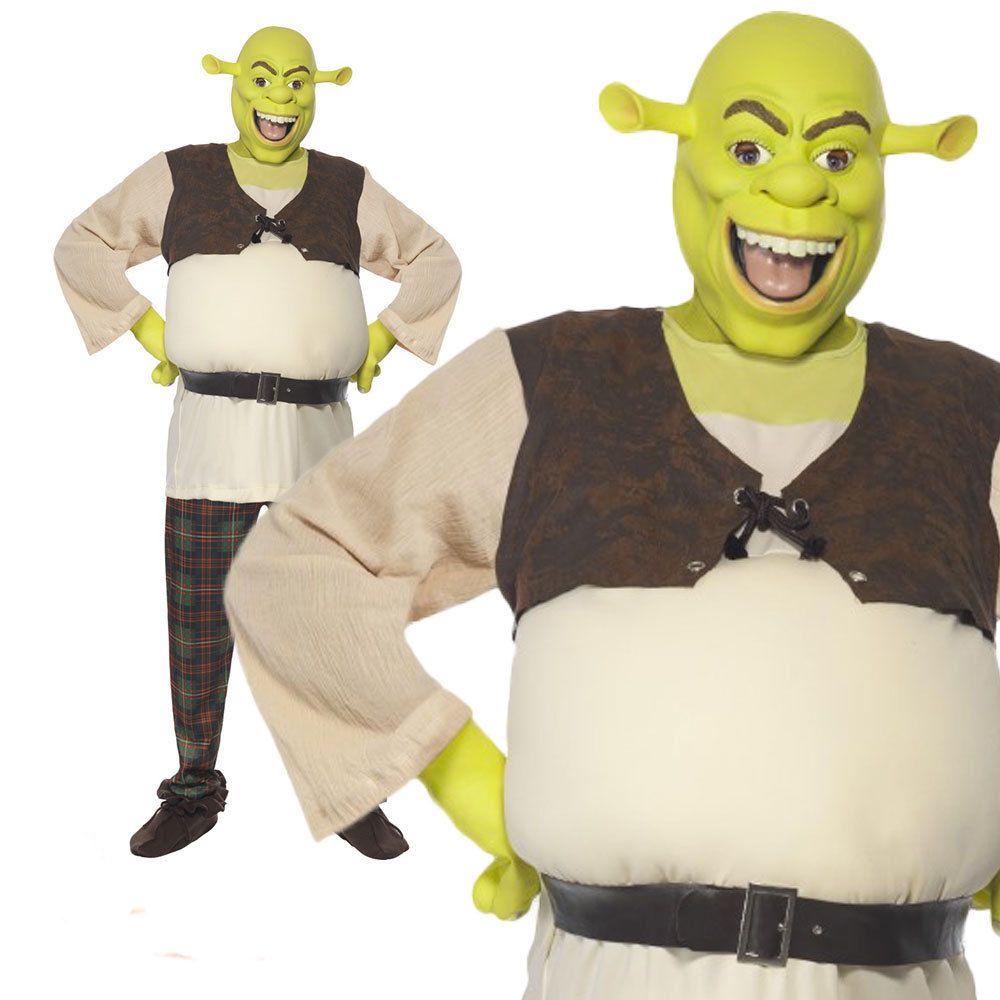 Adult Mens Shrek Ogre Costume Halloween World Book Day Fancy Dress M adult-mens-shrek-ogre-costume-halloween-world-book-day-fancy-dress-m