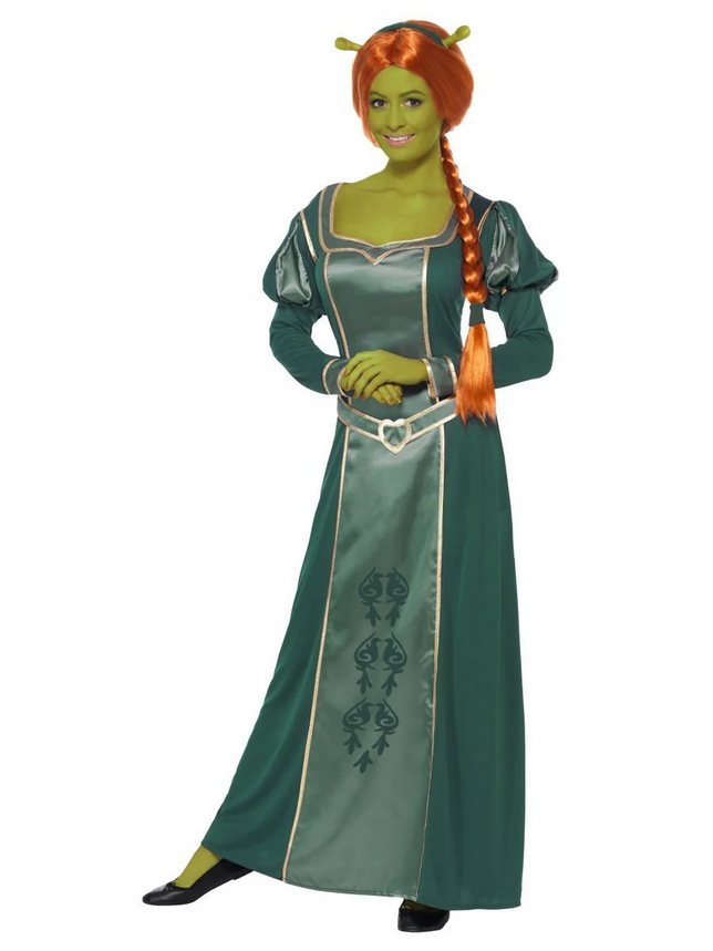 Princess Fiona Shrek Costume Adults Licensed Film Star Fancy Dress Outfit Ladies