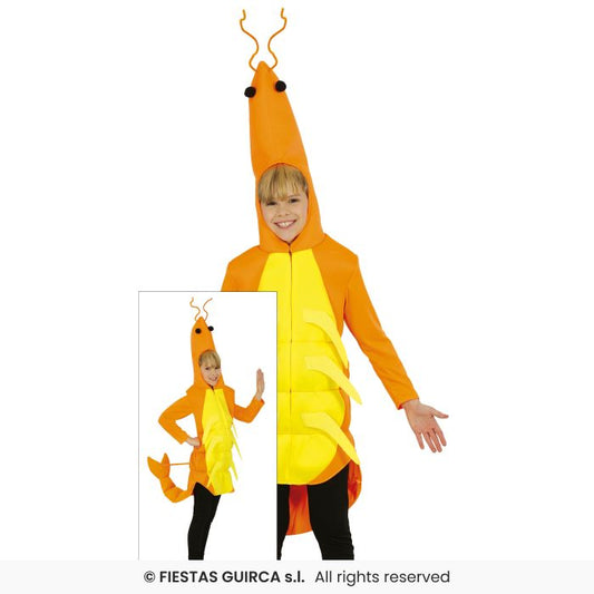 Shrimp Costume Kids Sea Creature Fancy Dress Outfit Boys Girls Age 5-12