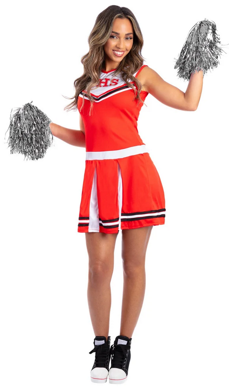 Cheerleading Pom Poms Cheerleader Fancy Dress Accessory Metallic Girls Ladies