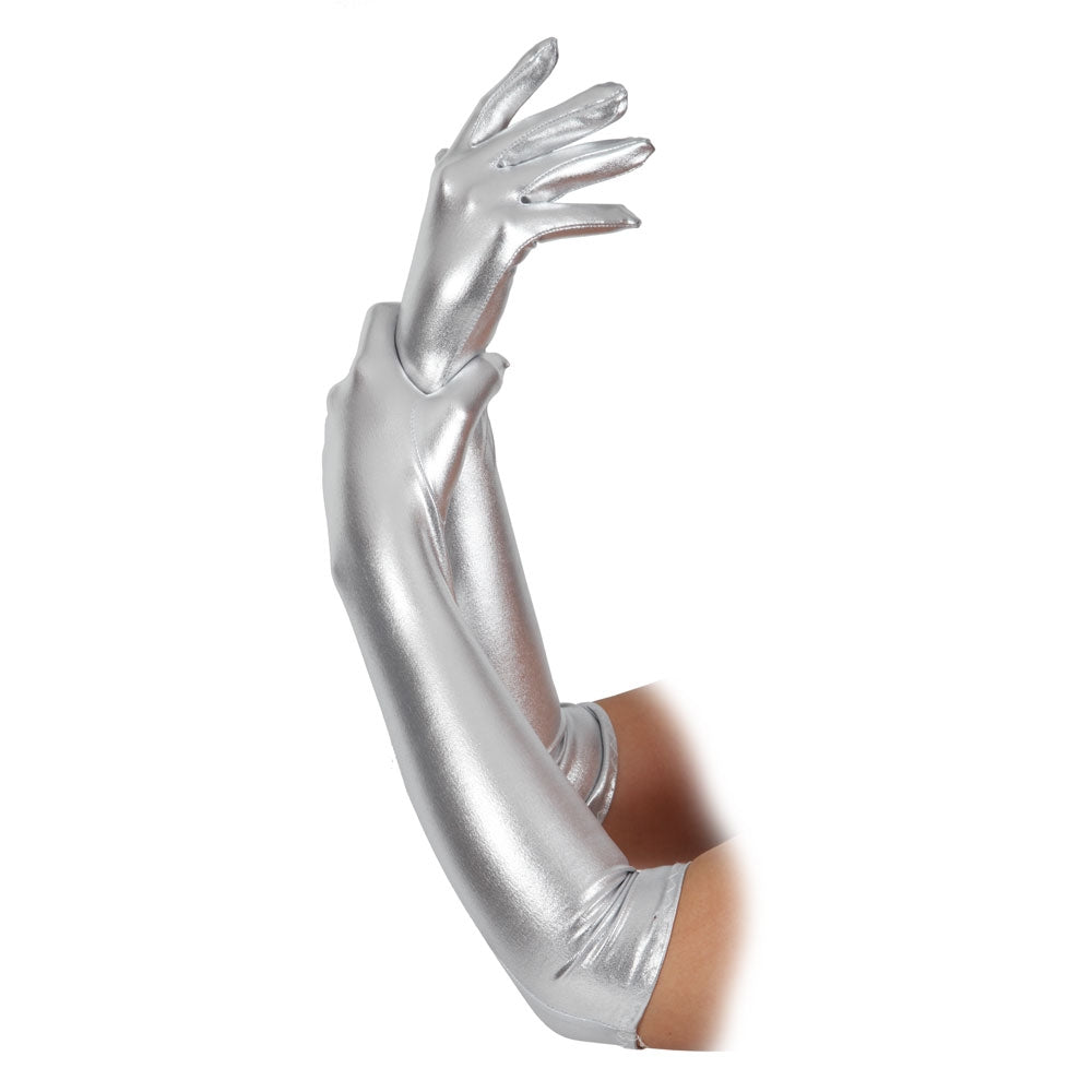 Metallic Gloves Elbow Length