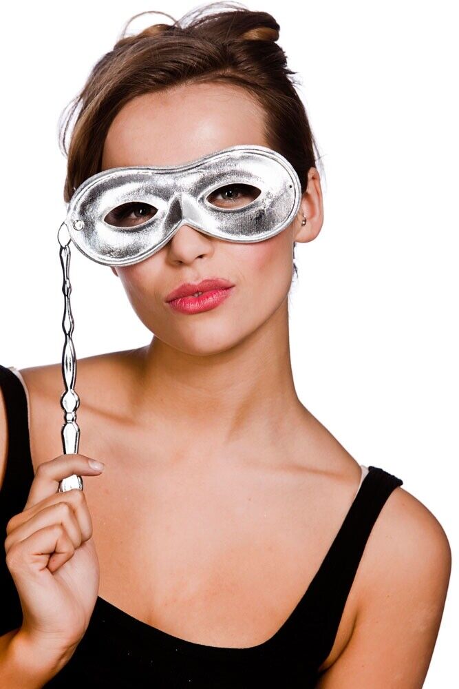 Metallic Eyemask On Stick Phantom Of The Opera Fancy Dress Accessory