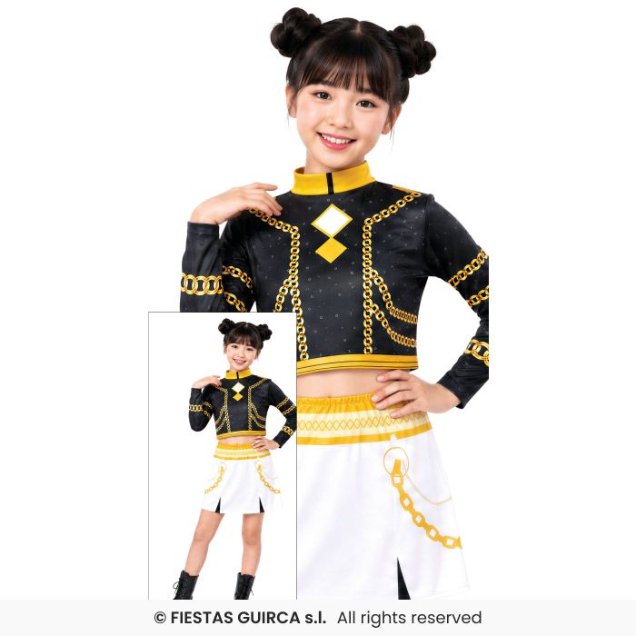 Pop Star Silver Girls Japanese Pop Star Fancy Dress Costume Age 5-12
