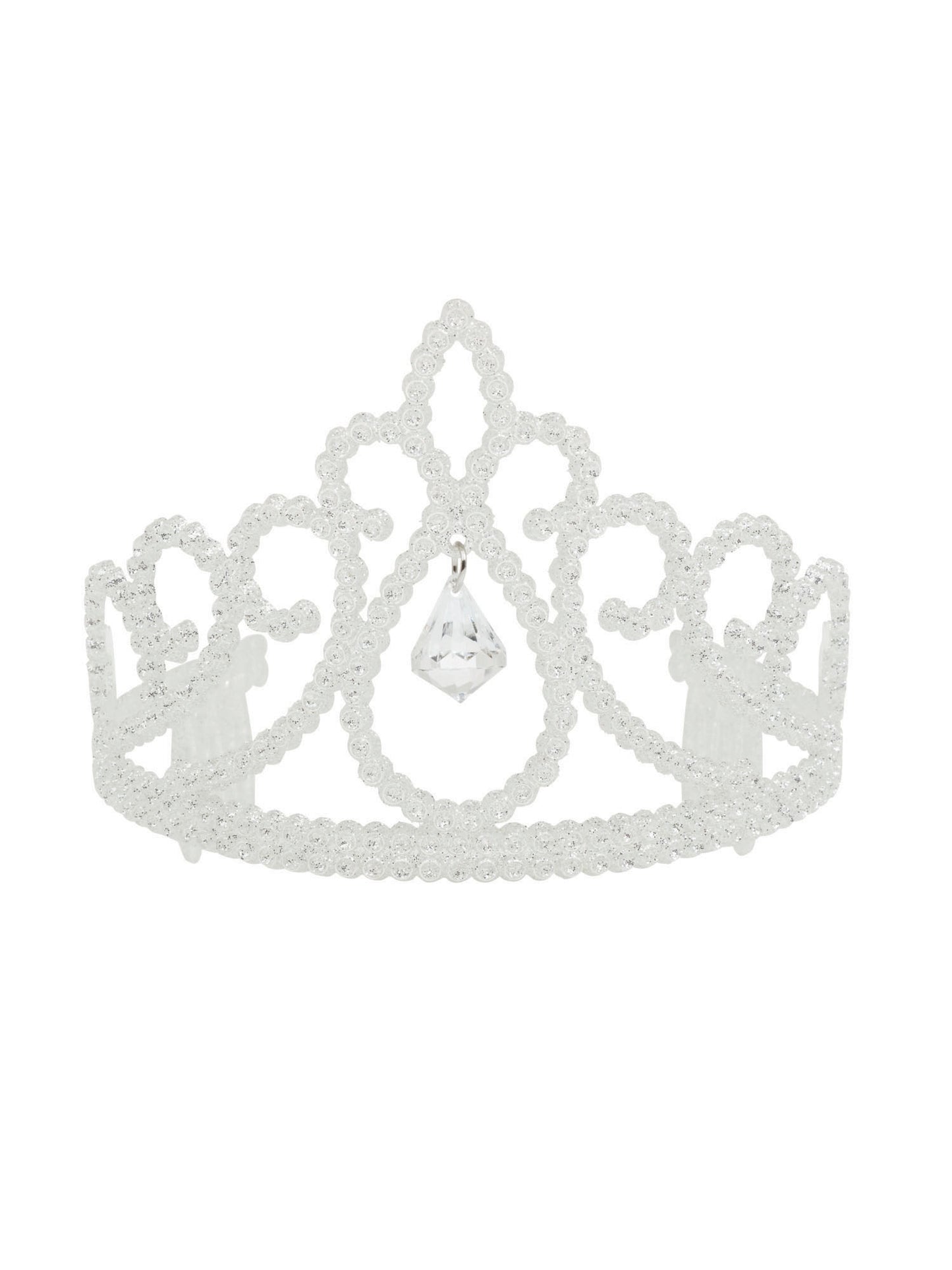 Tiara White Glitter +Diamond Pendant