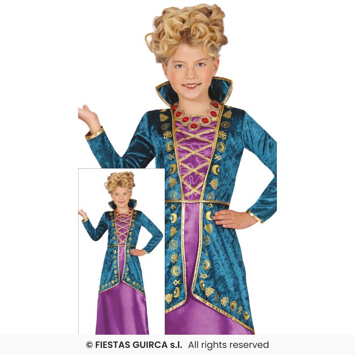 Purple Sisters Witch Girls Halloween Witches Fancy Dress Costume Age 3-12