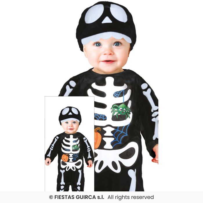 Skeleton Boo Costume Toddlers Halloween Fancy Dress Outfit Boys Girls Age 1-2