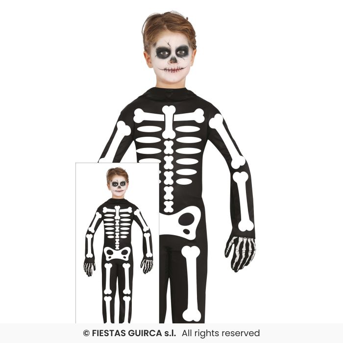 Boys Skeleton Jumpsuit Halloween Fancy Dress Costume Kids Age 3-12