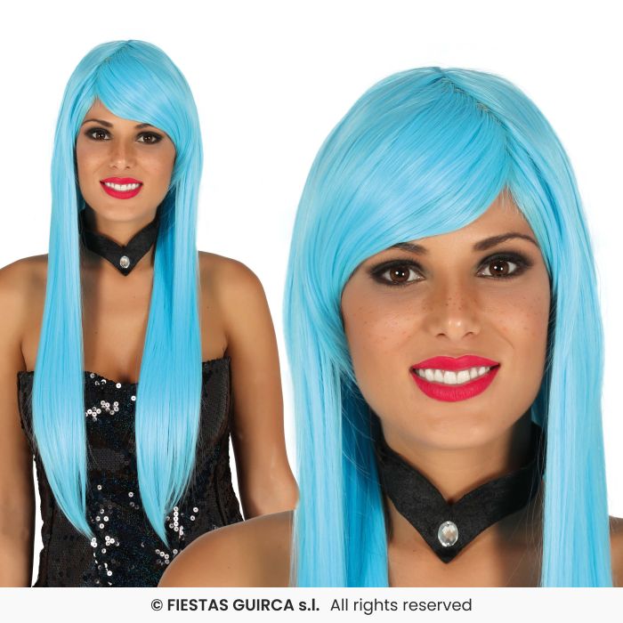 Ladies Long Straight Wig With Fringe Colour Fancy Dress Wig Adults