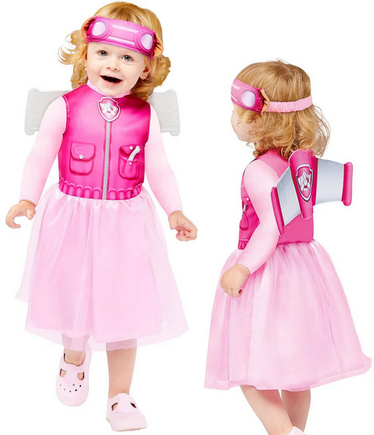 Paw Patrol Toddler Skye Costume Kids Official Fancy Dress Outfit 1-3 Years