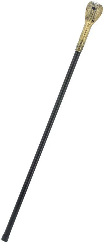 Voodoo Walking Stick Cane with Snake Head Halloween Fancy Dress Prop