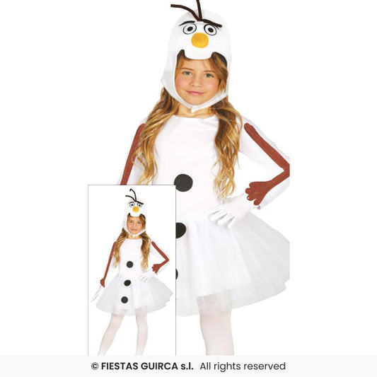 Girls Deluxe Snowman Fancy Dress Christmas Nativity Play Outfit Kids Age 3-12