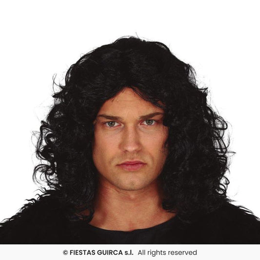 Snow Warrior Wig Mens Black Curly Wig Fancy Dress Accessory Adults