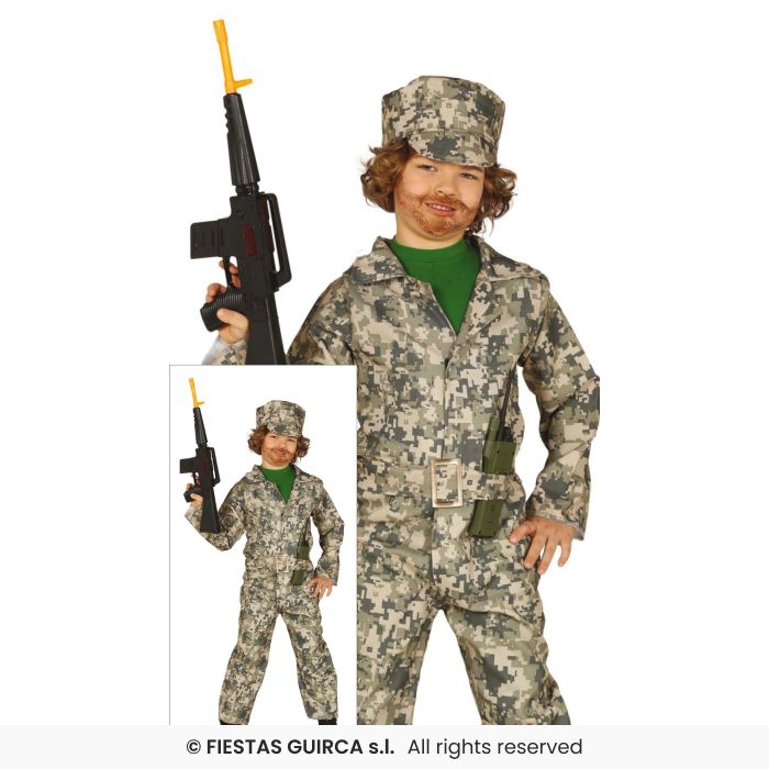 Soldier Commando Army Boy Costume Deluxe Kids Fancy Dress Outfit Age 5-12