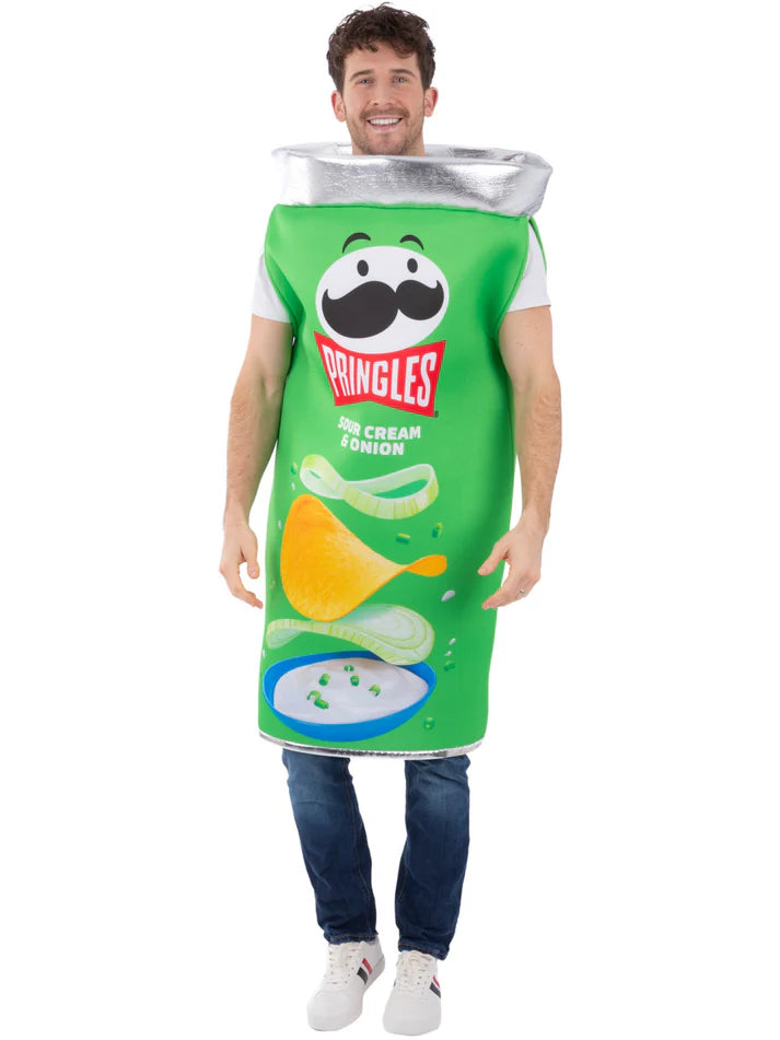Pringles Tub Fancy Dress Novelty Stag Night Costume Adults Crisp Packet Outfit