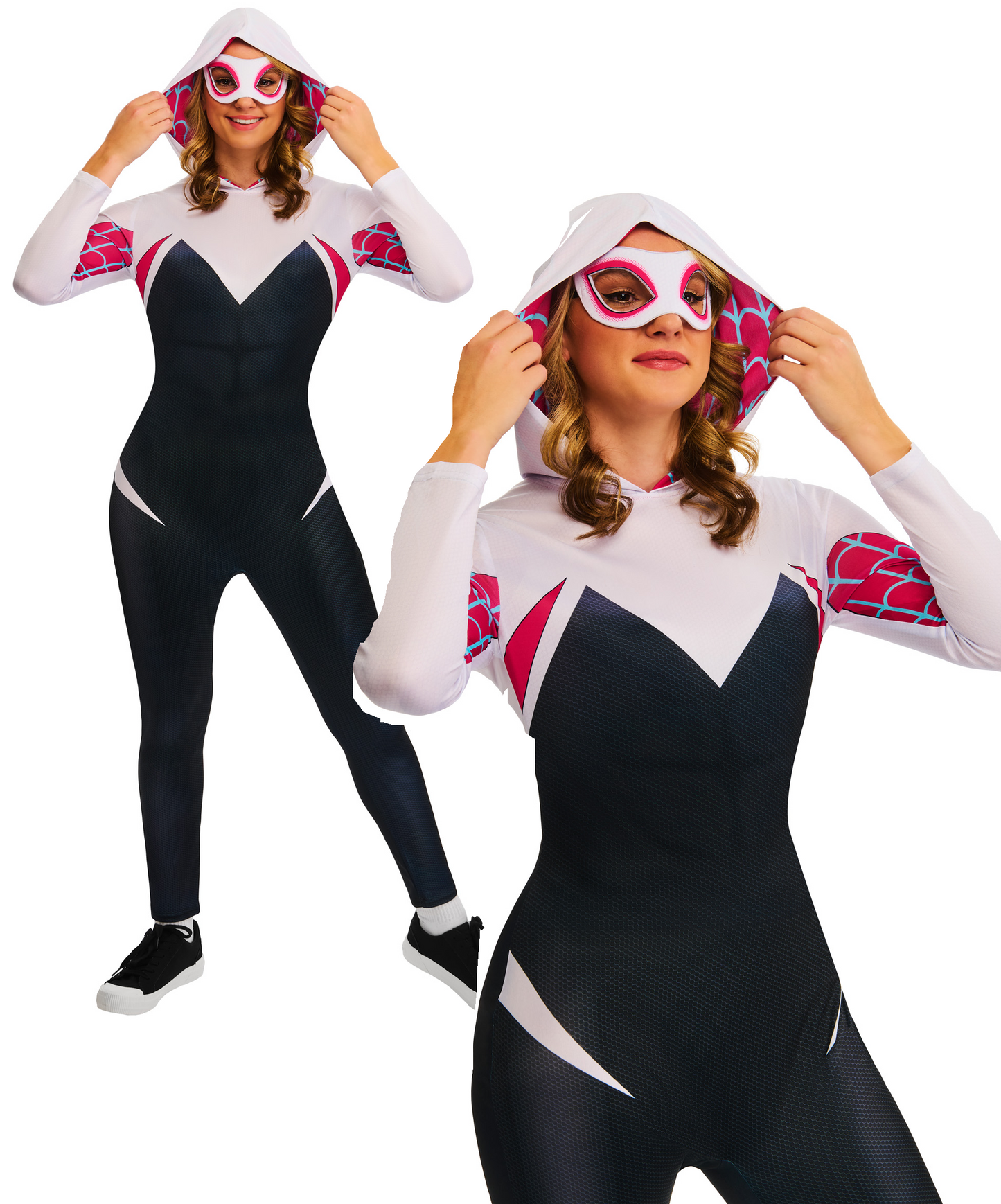 Ghost Spider Adults Fancy Dress Costume Official Spiderman Superhero Outfit