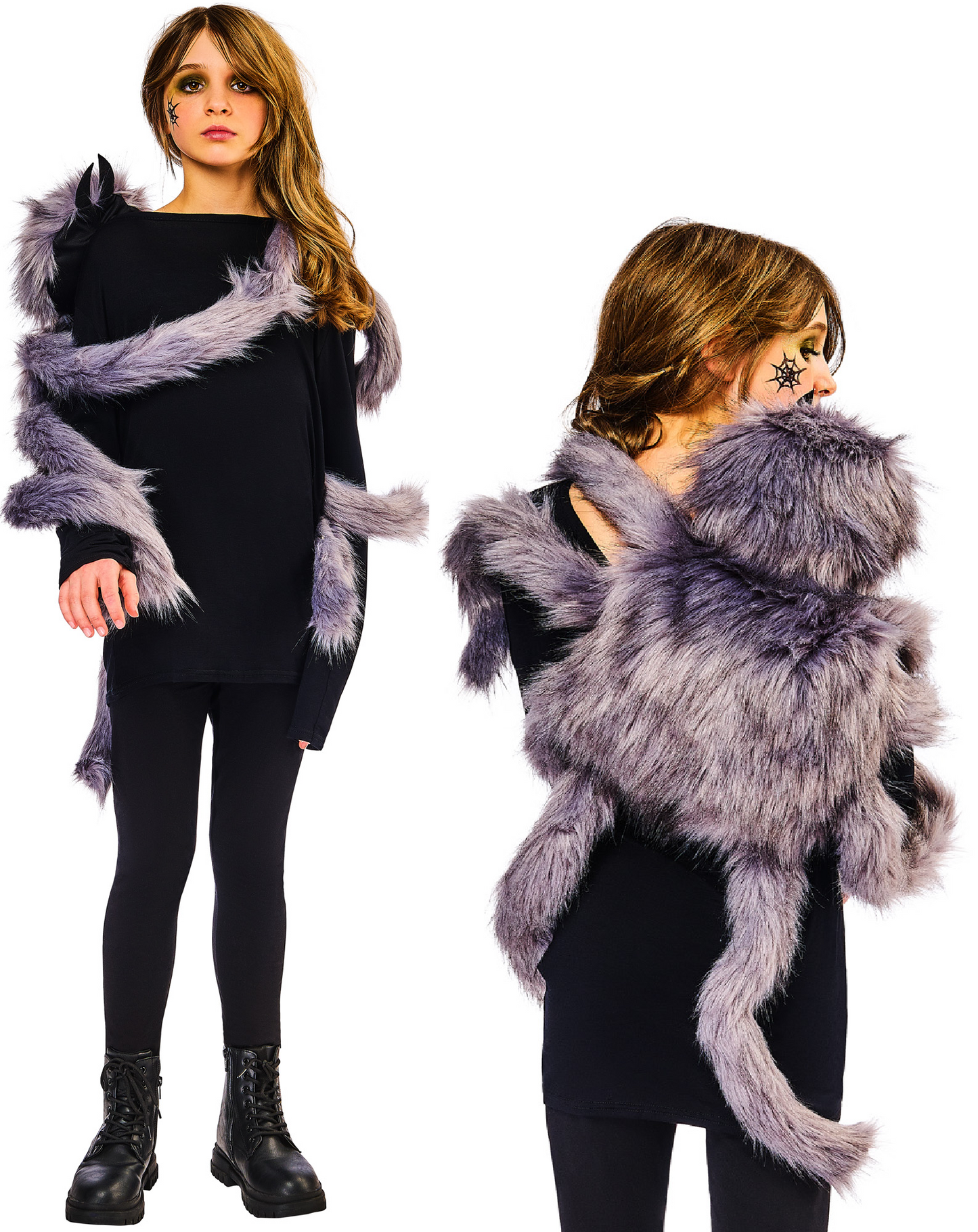 Wrap Around Spider Halloween Insect Fancy Dress Costume Boys Girls Spiders Outfit
