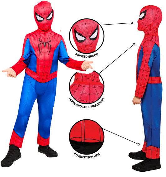 Spider-Man Superhero Costume Kids Fancy Dress Spiderman Outfit Age 3-8