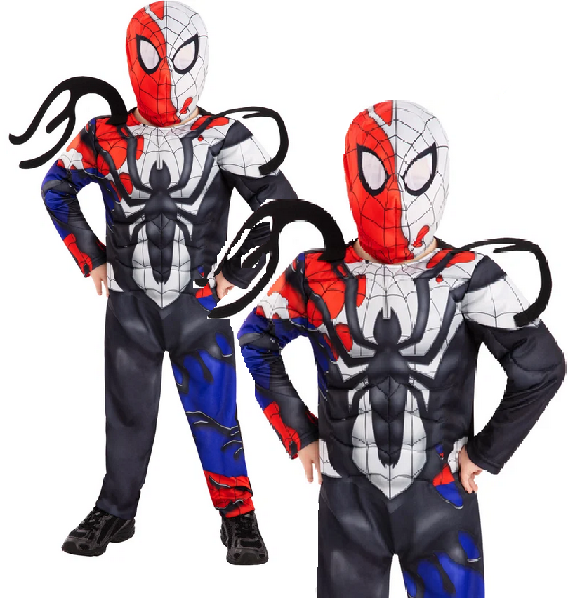 Venomised Spider-Man Kids Official Licensed Superhero Costume Boys Girls Age 3-8