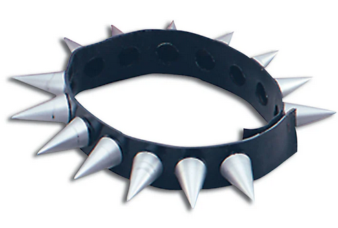 Spike Punk Choker Adults 90s Punk Rocker Fancy Dress Accessory Mens