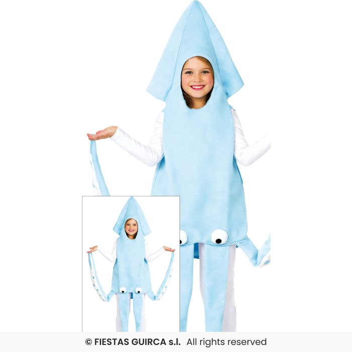 Squid Costume Kids Sea Creature Fancy Dress Outfit Boys Girls Age 5-12