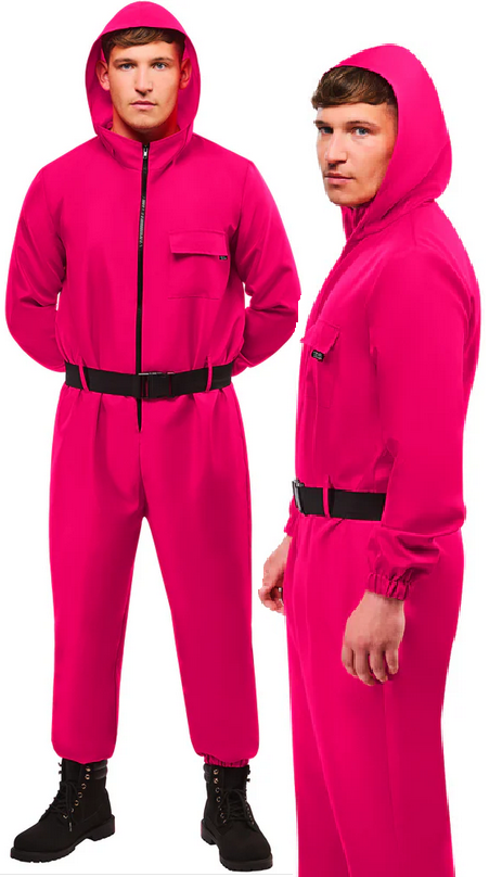 The Squid Games Netflix Series Fancy Dress Red Boiler Suit Overalls Costume Adults