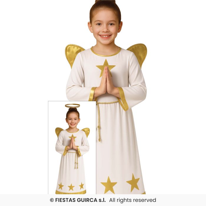 Star Angel Girls Play Fancy Dress Costume Christmas Angel + Wings Age 3-12