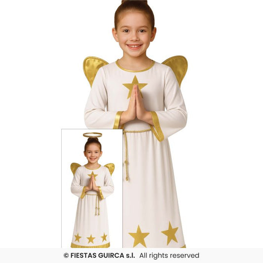 Star Angel Girls Play Fancy Dress Costume Christmas Angel + Wings Age 3-12